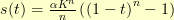 s(t) = \frac{\alpha K^n}{n} \left(\left(1-t\right)^n-1\right) s(t) = \frac{\alpha K^n}{n} \left(\left(1-t\right)^n-1\right)