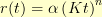 r(t) = \alpha\left(Kt\right)^{n} r(t) = \alpha\left(Kt\right)^{n}