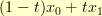 (1-t)x_0 + tx_1 (1-t)x_0 + tx_1